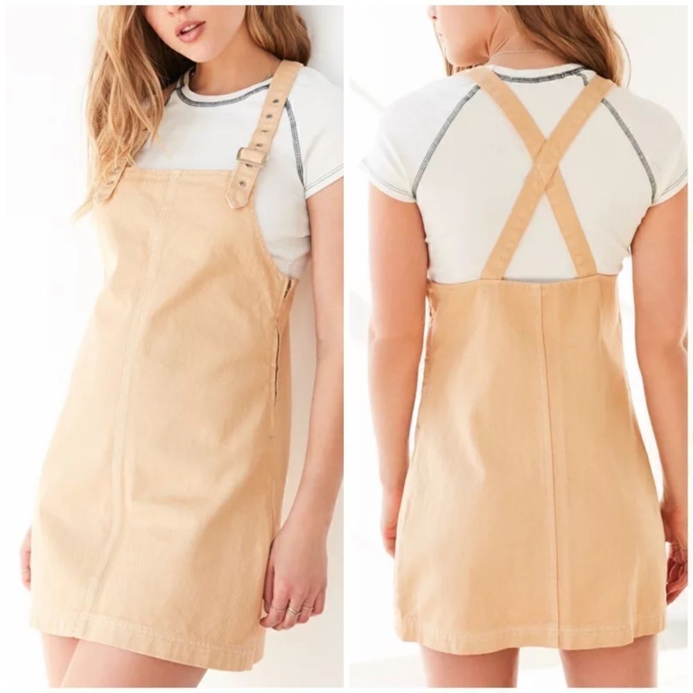 Somedays Lovin Darnell Cream Denim Overall Dress
